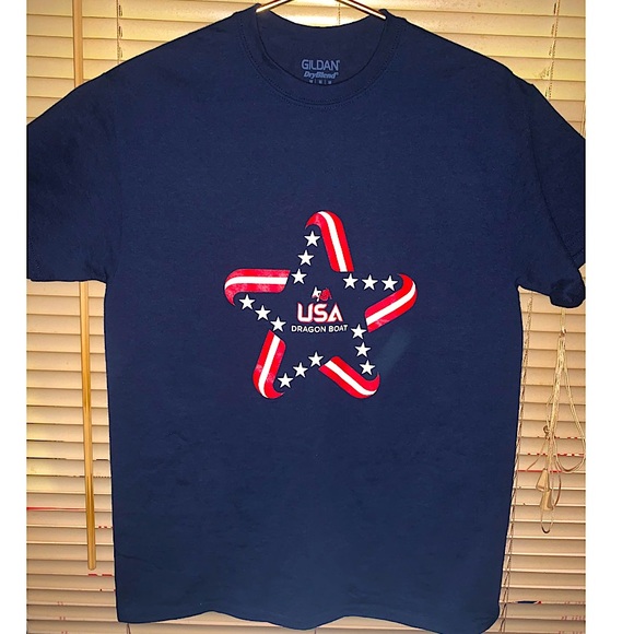 Gildan Other - Dragon boat USA graphic T-shirt. Red white and blue. Sz M